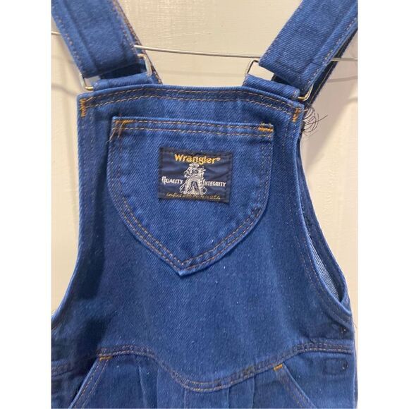 Vintage Wrangler Kids 4T denim overalls Quality Integrity Made in USA - Picture 6 of 11